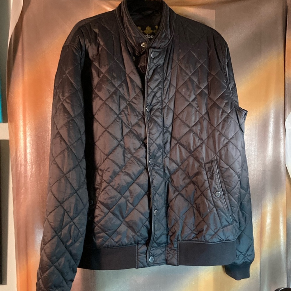 Barbour super silky‎ soft quilted lightweight waterproof black jacket XL. Box L